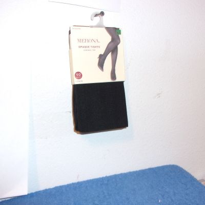 NEW LADY'S MERONA OPAQUE CONTROL TOP RIB DESIGN TIGHTS (50 DENIER) in aEBONY
